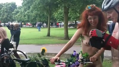 Busty Jaana Linnéa Tervo from Nossebro riding a bike with butt plug in her ass Amazing Go Pro Naked Bike Ride!